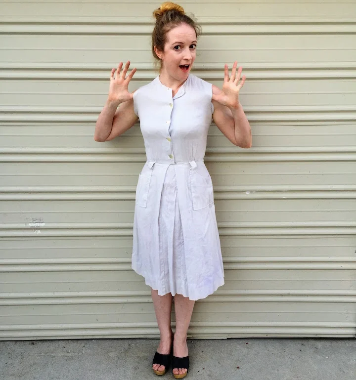 Button front dress with pockets cheap